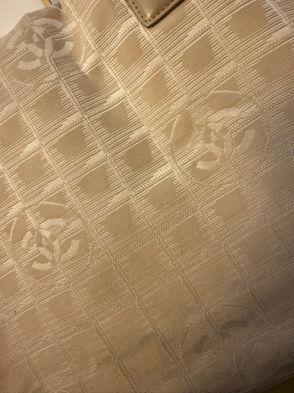 CHANEL Beige Jacquard Tote and Satchel Travel Line Set - Picture 6 of 12